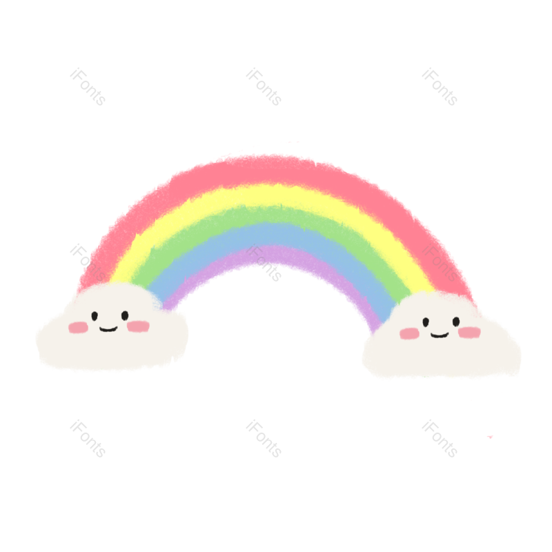 装饰图片,卡通元素,彩虹PNG,手绘彩虹免抠素材